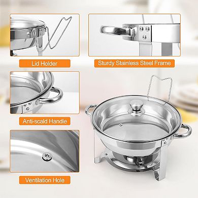 2 Pack Chafing Dish Buffet Set, 5QT Stainless Steel Chafer for Parties Wedding Banquet