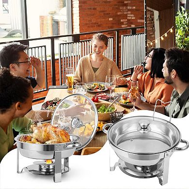 2 Pack Chafing Dish Buffet Set, 5QT Stainless Steel Chafer for Parties Wedding Banquet