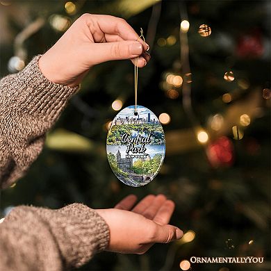 Serene Central Park New York Landmarks Ornament, American Oasis Heritage Gift and Souvenir, Oval