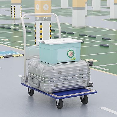 Push Cart Dolly, Moving Platform Hand Truck with 360° Swivel Wheels, for Loading and Storage