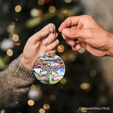 Artistic Slovakia Landmarks Ornament, Slavic Heritage and Culture Christmas Gift, Version 2