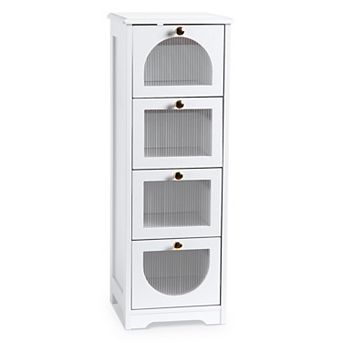 Bathroom Floor Cabinet with 4 Drawers, for Bathroom, Living Room, Apartment