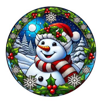 Frosty and Holly Snowman Ornament, Gift and Decor for Cheerful Winter Christmas Tree, Version 2