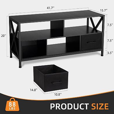 TV Stand for 50 inch TV, for Living Room, Bedroom, Entryway