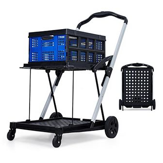 Collapsible Shopping Cart, Foldable Grocery Cart for Home, Groceries, Supermarket