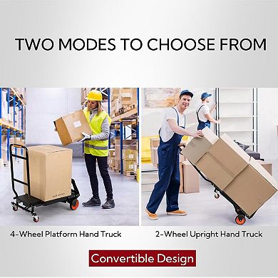 Folding Hand Truck, 2 in 1 Dolly Cart for Moving Travel Supermarket Warehouse
