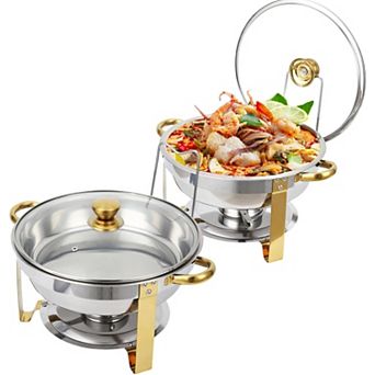2 Pack Chafing Dish Buffet Set, 5-qt Stainless Steel Chafer for Parties Wedding Banquet