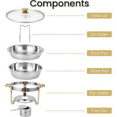 2 Pack Chafing Dish Buffet Set, 5QT Stainless Steel Chafer for Parties Wedding Banquet