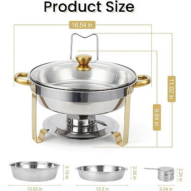 2 Pack Chafing Dish Buffet Set, 5QT Stainless Steel Chafer for Parties Wedding Banquet