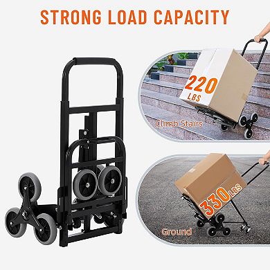 Folding Stair Climber Hand Truck, 330 LB Capacity, for Moving, Shopping, Travel, Office Use