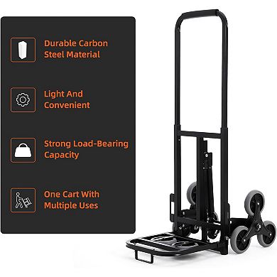 Folding Stair Climber Hand Truck, 330 LB Capacity, for Moving, Shopping, Travel, Office Use