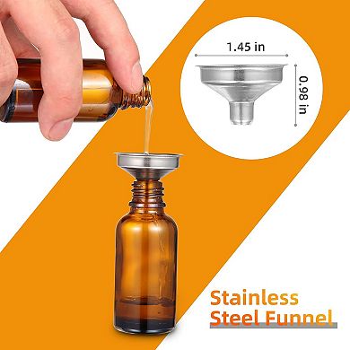 24 Pcs Amber Glass Dropping Bottles, 30ml Eye Dropper Bottle, Mini Essential Oil Dropper Bottles