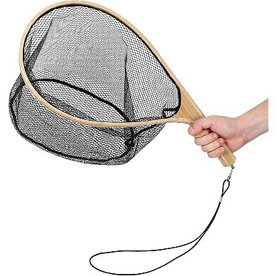 cortland fishing net Fly Fishing Net for Trout, Curved Handle Fly Fishing Landing Net with Soft  Mesh