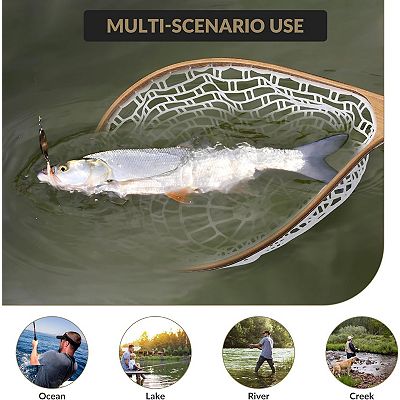 curved handle fly fishing nets Fly Fishing Net for Trout, Curved Handle Fly Fishing Landing Net