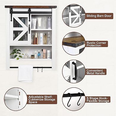 Bathroom Organizer Cabinet, for Bathroom Laundry Kitchen, Wall Mounted