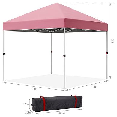 10x10 Pop Up Canopy Tents, with Easy One-Person Setup, Wheeled Carry Bag, Bonus Stakes & Ropes