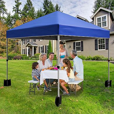 10x10 Pop Up Canopy Tents, with Easy One-Person Setup, Wheeled Carry Bag, Bonus Stakes & Ropes
