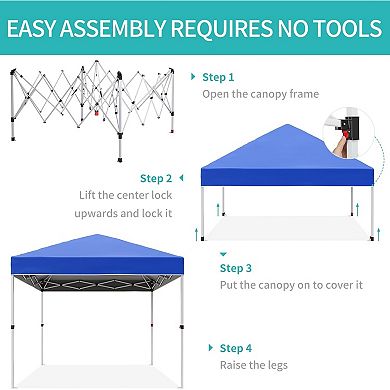 10x10 Pop Up Canopy Tents, with Easy One-Person Setup, Wheeled Carry Bag, Bonus Stakes & Ropes