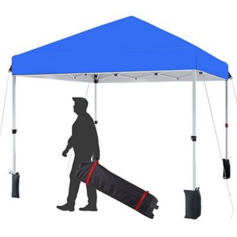 10x10 Pop Up Canopy Tents, with Easy One-Person Setup, Wheeled Carry Bag, Bonus Stakes & Ropes