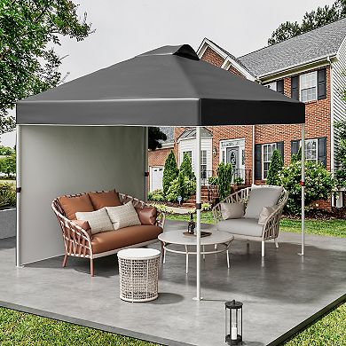 10x10FT Pop Up Canopy Tent with Roller Carry Bag, Fits 8-10 People