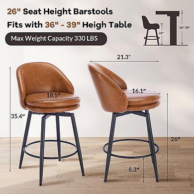 Swivel Bar Stools Set of 2