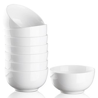 10 Ounce Porcelain Bowls Set 8 Pack Premium Ceramic Bowls for Soup