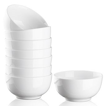 10 Ounce Porcelain Bowls Set 8 Pack Premium Ceramic Bowls for Soup