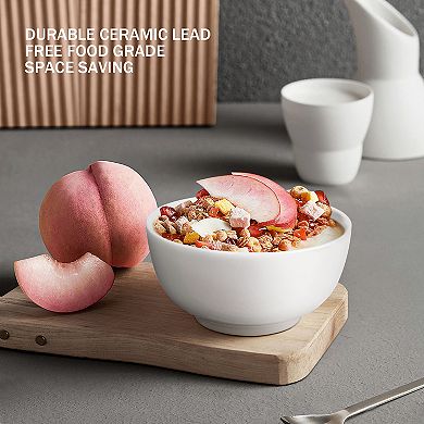 10 Ounce Porcelain Bowls Set 8 Pack Premium Ceramic Bowls for Soup