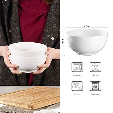 10 Ounce Porcelain Bowls Set 8 Pack Premium Ceramic Bowls for Soup
