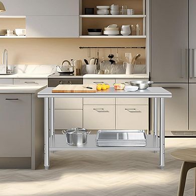 Stainless Steel Prep Table 60 x 24 Inch, with Undershelf