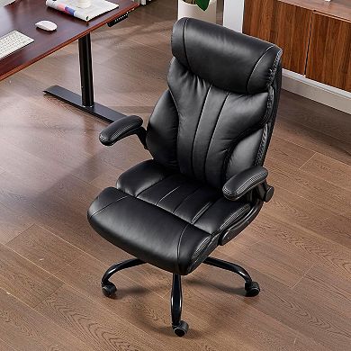 Big and Tall Office Chair 500lbs with High Back & Flip-Up Armrests