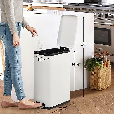 13 Gallon Tall Kitchen Garbage Can with Removable Inner Bucket, Slim