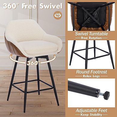Modern Swivel Bar Stools Set of 2