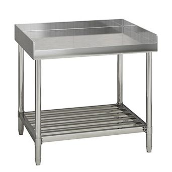 Stainless Steel Table with Backsplash, 36 x 30 in