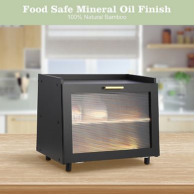 Double Layer Large Bread Box for Kitchen Counter