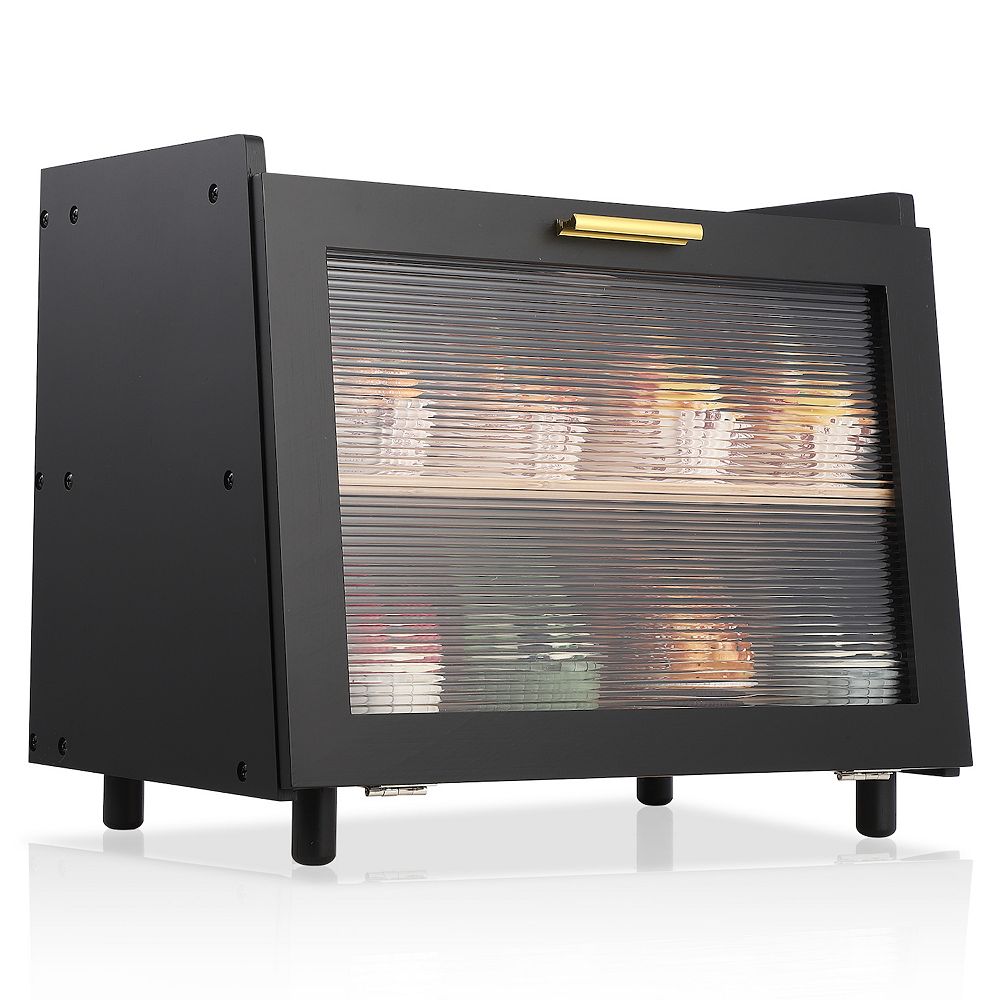 Double Layer Large Bread Box for Kitchen Counter - Black