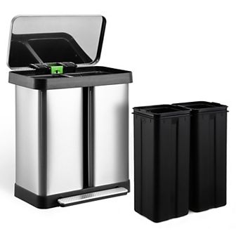 16 Gallon Trash Can, with 2 Removable Inner Buckets