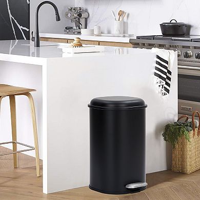 8 Gallon Bathroom Step Trash Can without Inner Liner, Square
