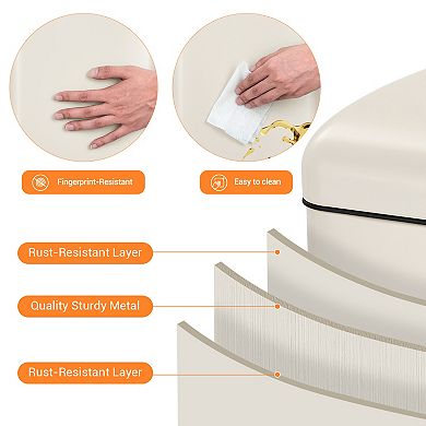 8 Gallon Bathroom Step Trash Can with Removable Inner Bucket