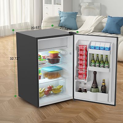 GAOMON 4.3 Cu.Ft Mini Fridge with Freezer Single Door Mini Fridge 7 Settings Temperature Adjustable Mini Refrigerator for Apartment Bedroom