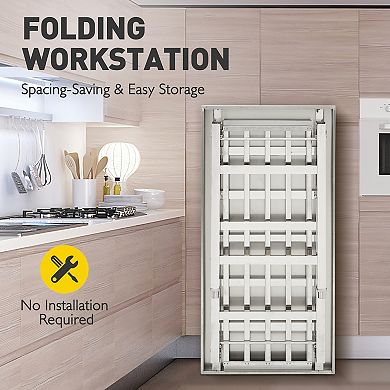 Stainless Steel Table, 24 x 48 Inches Folding Heavy Duty Table for Kitchen