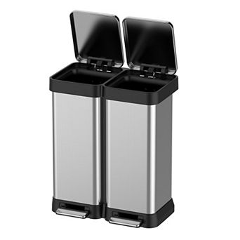 16 Gallon Dual Trash and Recycling Bin, 60L(2x30L) without Inner Bucket