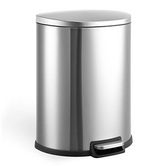 13 Gallon Tall Kitchen Garbage Can with Removable Inner Bucket, Semi-Circular