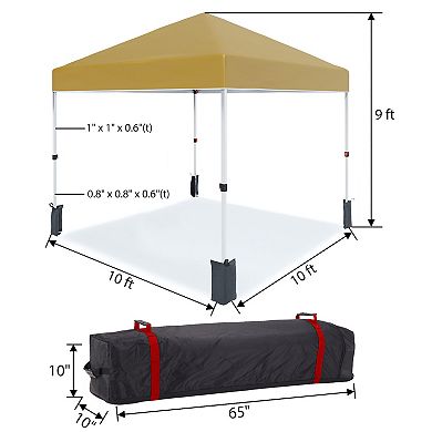10x10 Pop Up Canopy Tents, with Easy One-Person Setup, Wheeled Carry Bag, Bonus Stakes & Ropes