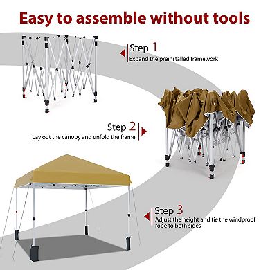 10x10 Pop Up Canopy Tents, with Easy One-Person Setup, Wheeled Carry Bag, Bonus Stakes & Ropes