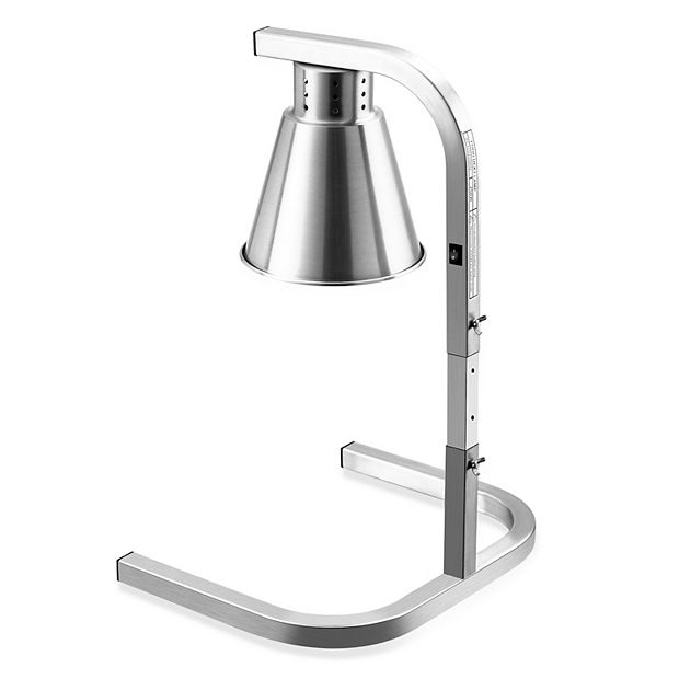 Commercial Food Heat Lamp 1 Bulb Food Warming Light Portable Electric Food Warmer with Free Standing Stainless Steel Catering Food Warming Lamp