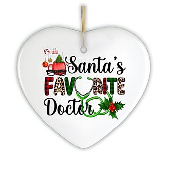Santa’s Favorite Doctor Christmas Ornament, Appreciation Gift for Medical Worker and Phd