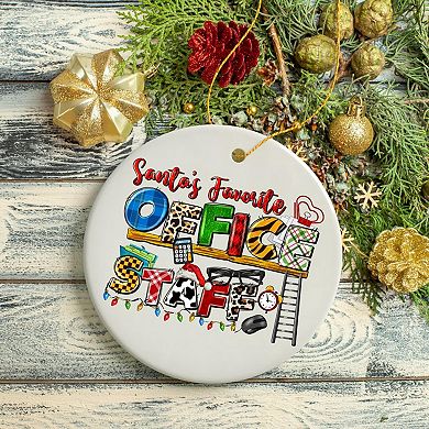 Santa’s Favorite Office Staff Christmas Ornament, Receptionist Secretary, Accountant and Admin Gift