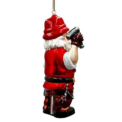Handyman Santa Glass Ornament, Skilled Builder, Tradesman and Repairman Gift