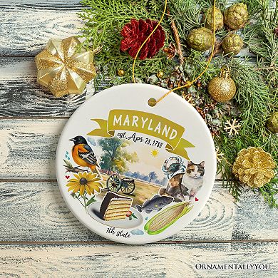 Artistic Maryland State Themes and Landmarks Christmas Ornament